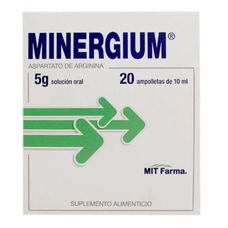 Minergium 5 Gr 10 Ml 20 Ampulas Suplemento Alimenticio