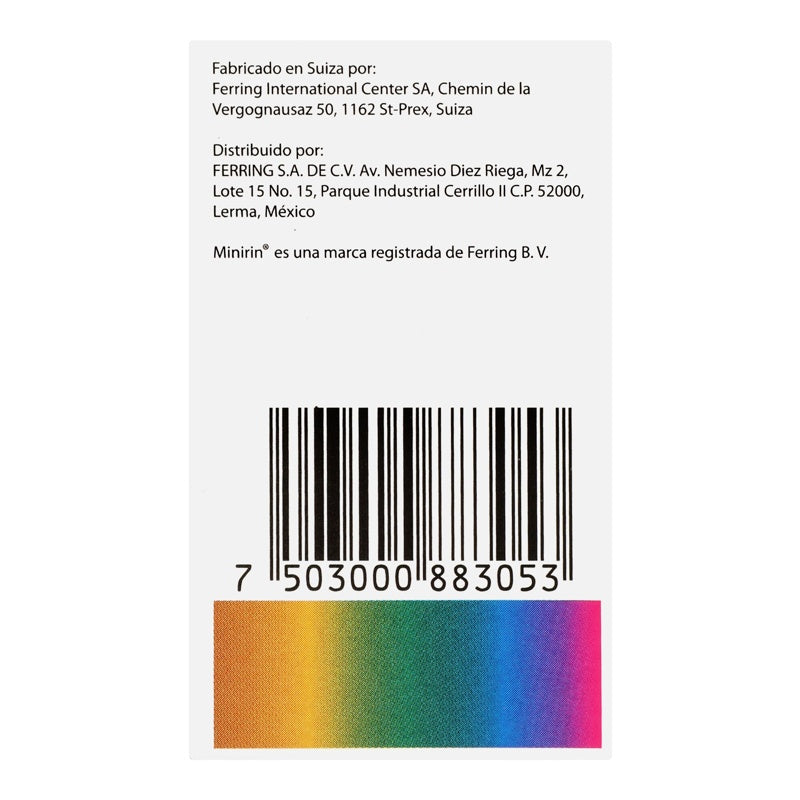 Minirin 0.10 Mg Con 30 Tabletas