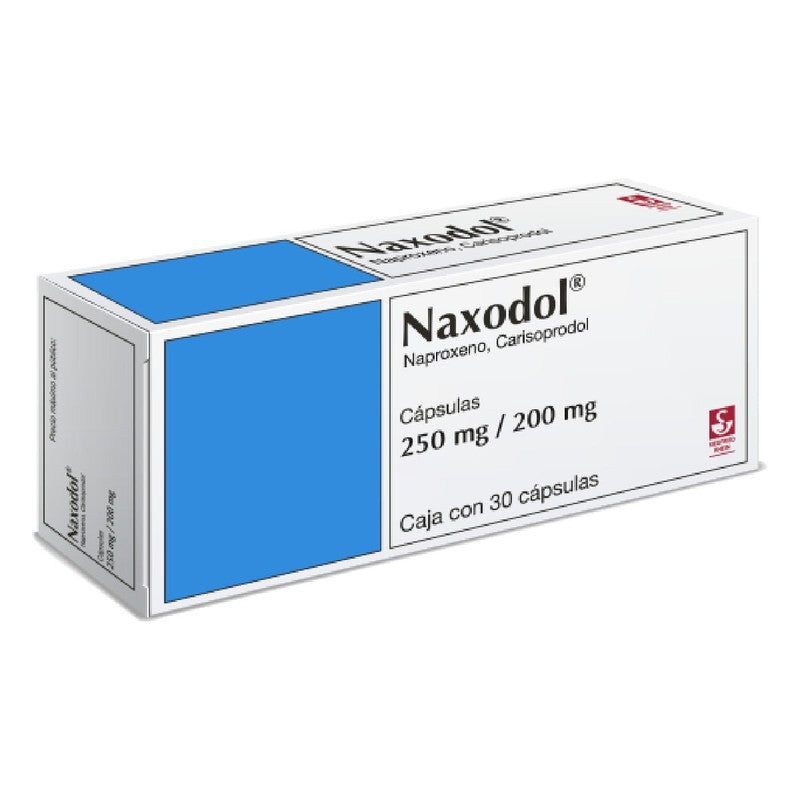 Naproxeno  Carisoprodol 200  250 Mg Con 30 Capsulas Contraxen 7501836003140