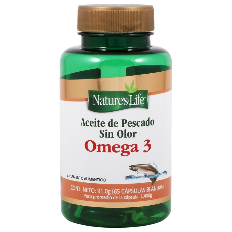 Natures Life Omega 3 Aceite De Pescado Sin Olor 65 Capsulas Suplemento Alimenticio 7502262360098 perfil 4