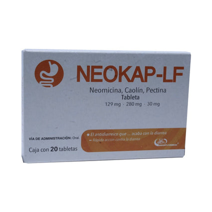 Neomicina / Caolin / Pectina 129 / 280 / 30 Mg Con 20 Tabletas Neokap
