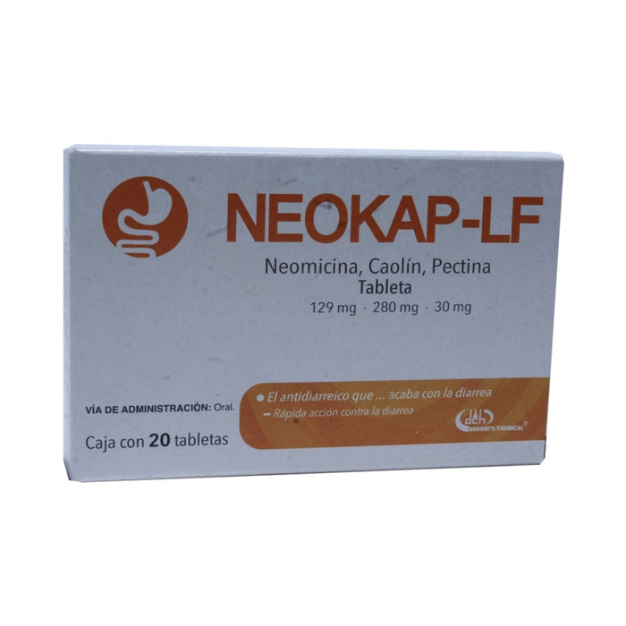 Neomicina / Caolin / Pectina 129 / 280 / 30 Mg Con 20 Tabletas Neokap