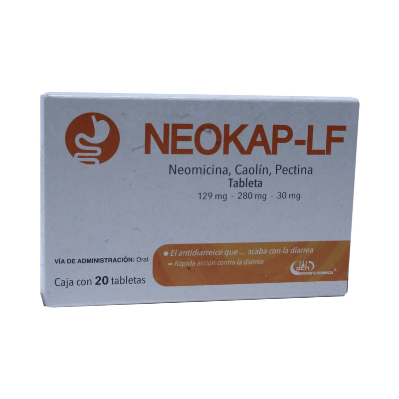 Neomicina / Caolin / Pectina 129 / 280 / 30 Mg Con 20 Tabletas Neokap L 5224