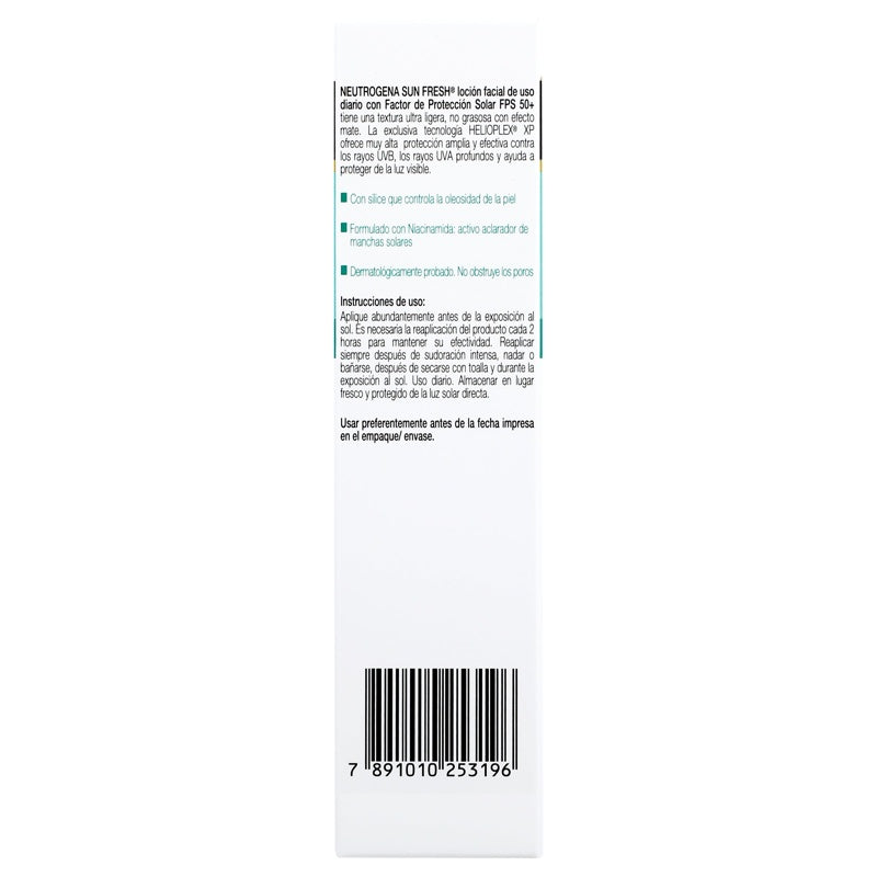 Neutrogena Sun Fresh Piel Mixta Sin Color Fps 50 40 Ml Prot Solución Ar