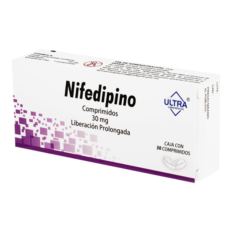 Nifedipino 30 Mg Con 30 Tabletas Lp Ultra 7502216796331 perfil 3