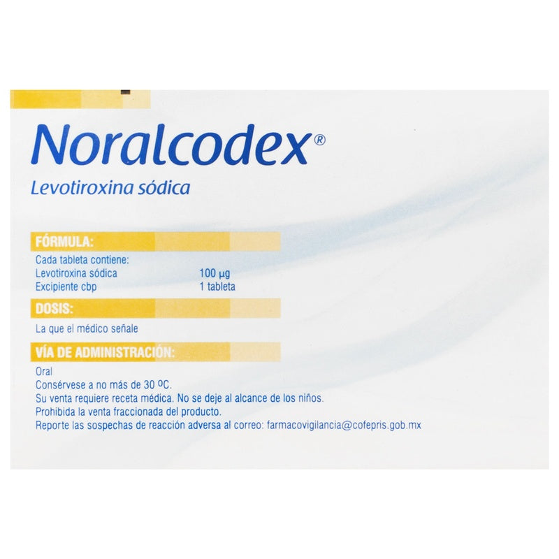 Noralcodex 100 Mcg Con 100 Tabletas 7501125181955 perfil 2