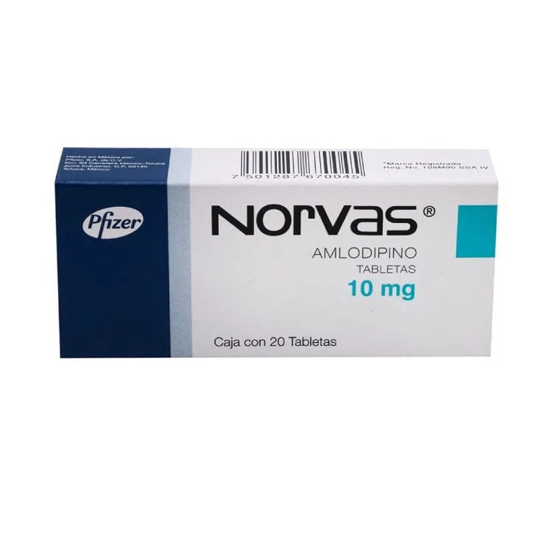 Norvas 10 Mg Con 20 Tabletas