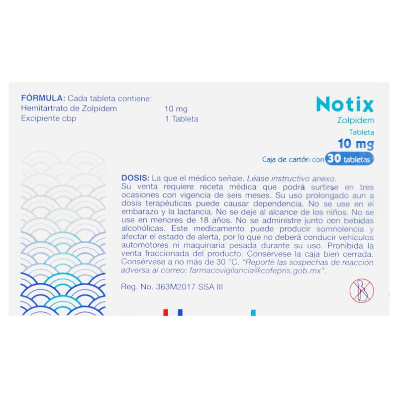 Notix 10 Mg Con 30 Tabletas