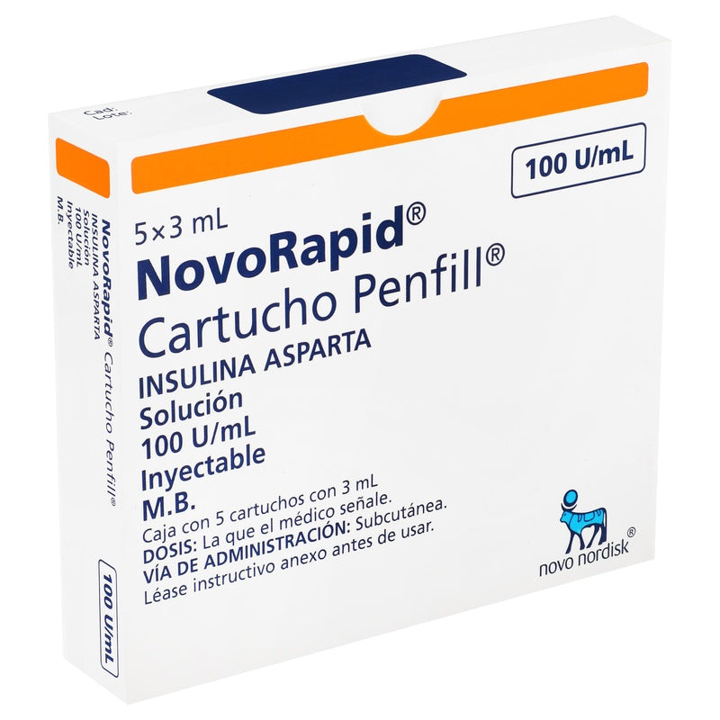 Novorapid 100Ui / Ml 3 Mlx5 Penfill Cart 7503007822154 perfil 7