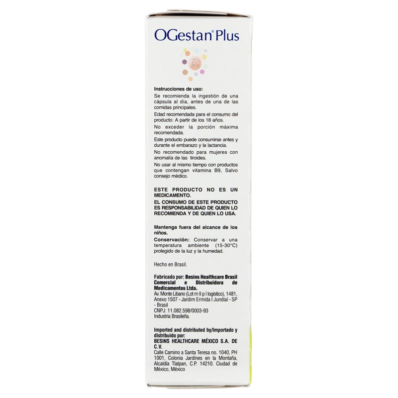 Ogestan Plus 950 Mg Con S Alim 30Capsulas