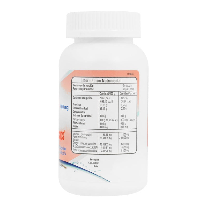 Omega 3 Salmon 100 Mg Con 100 Capsulas Suplemento Alimenticio