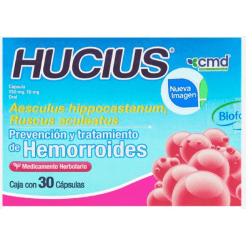 Aesculus Hippocastanum  Ruscus Aculeatus 30 Tabletas Hucius 7501590286100