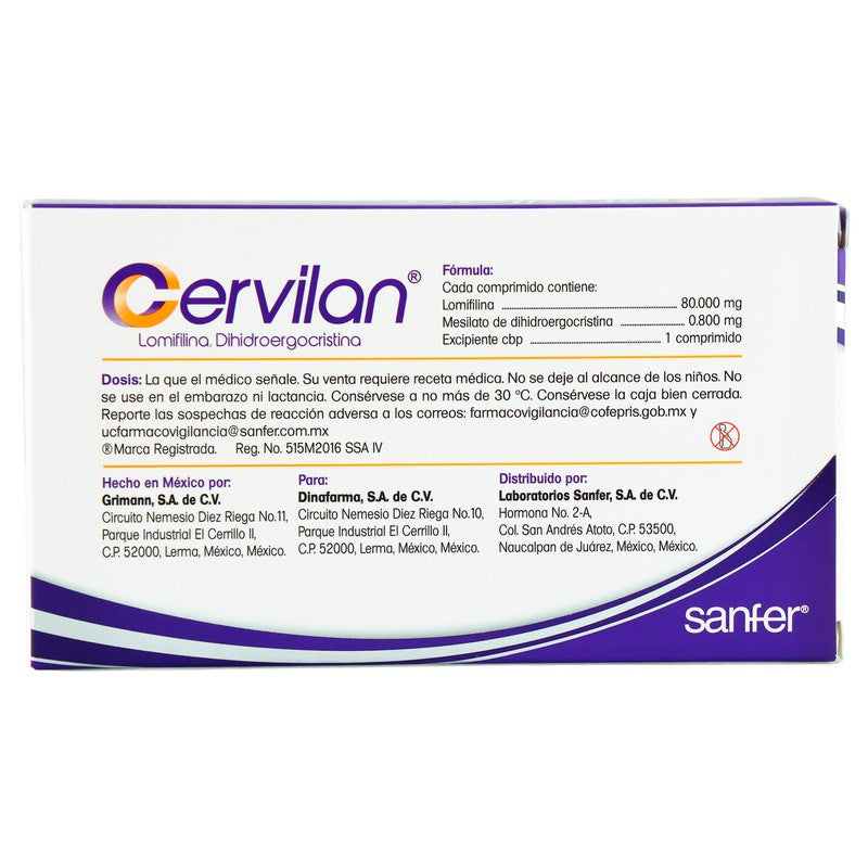 Cervilan 80  0.80 Mg Con 30 Grageas 7501165007192, 2