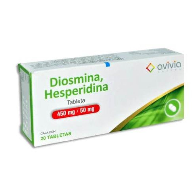 Diosmina  Hesperidina 450  50 Mg Con 20 Tabletas Avivia 7502216809123