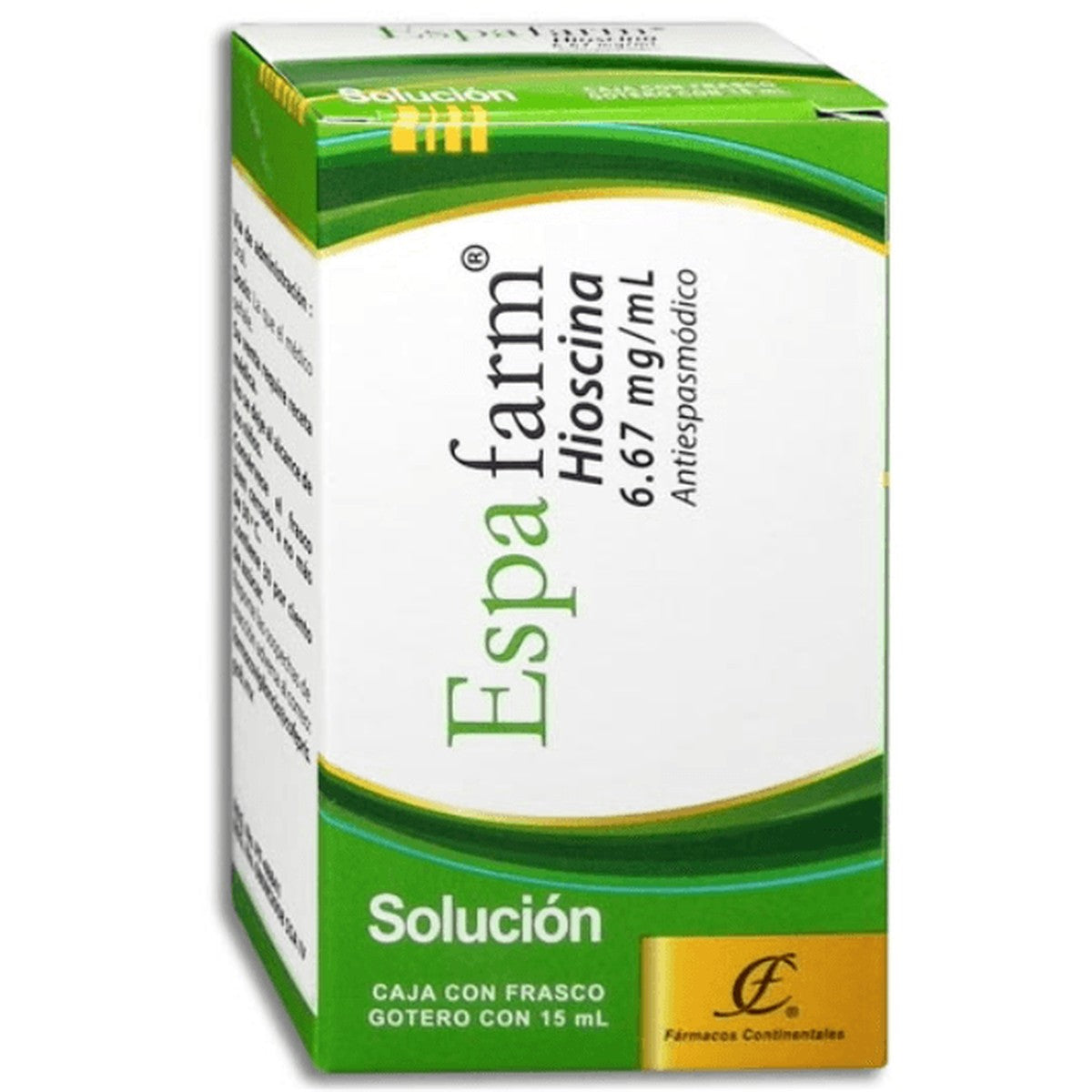 Hioscina 6.67 Mg  Ml 15 Ml Gotas Espafarm, 7502006922629