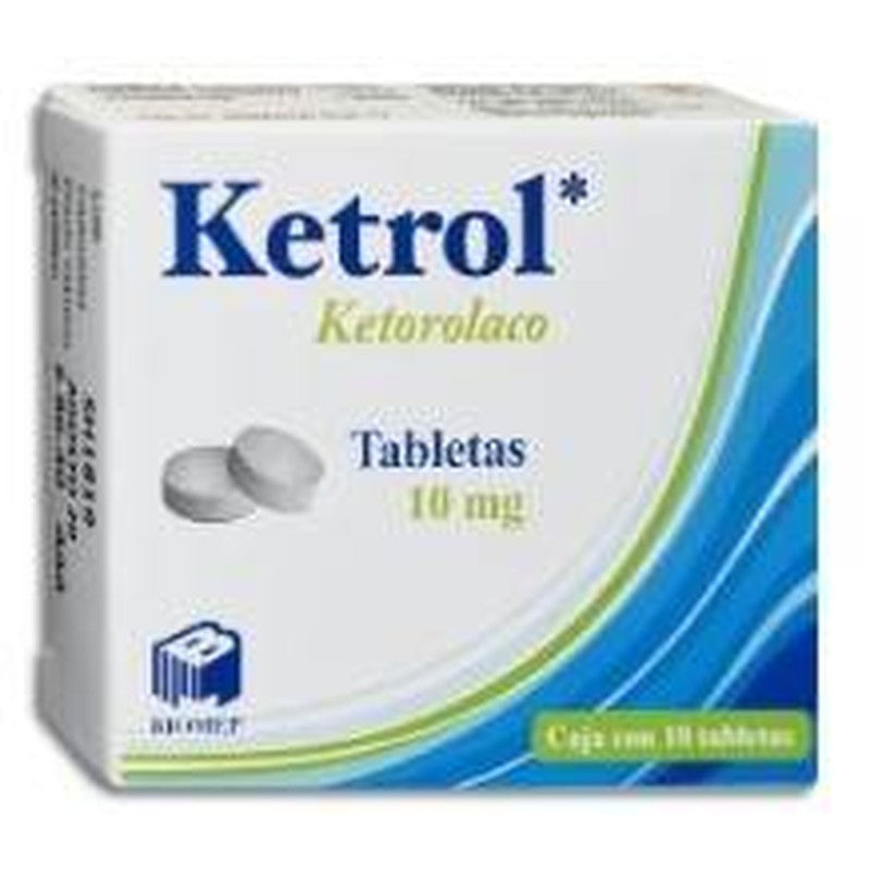 Ketorolaco 10 Mg Con 10 Tabletas Ketrol 7501573900559