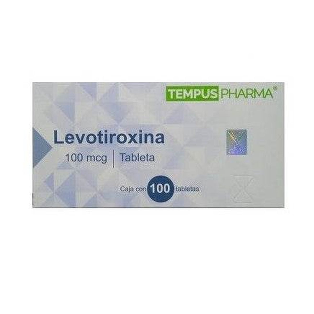 Levotiroxina Sodica 100 Mcg Con 100 Tabletas Temphu Farma, 7501249600813
