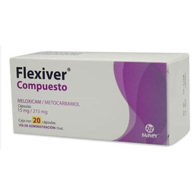 Meloxicam  Metocarbamol 15  215 Mg Con 20 Capsulas Flexiver Compuesto 7502009746208