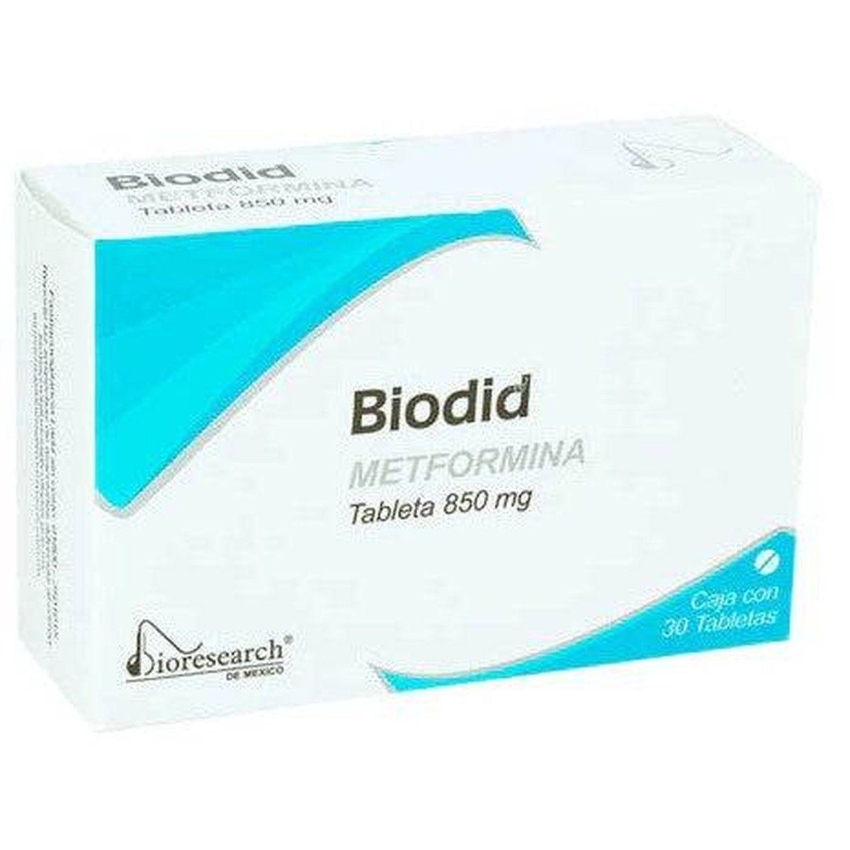 Metformina 850 Mg Con 30 Tabletas Biodid, 7501563381801
