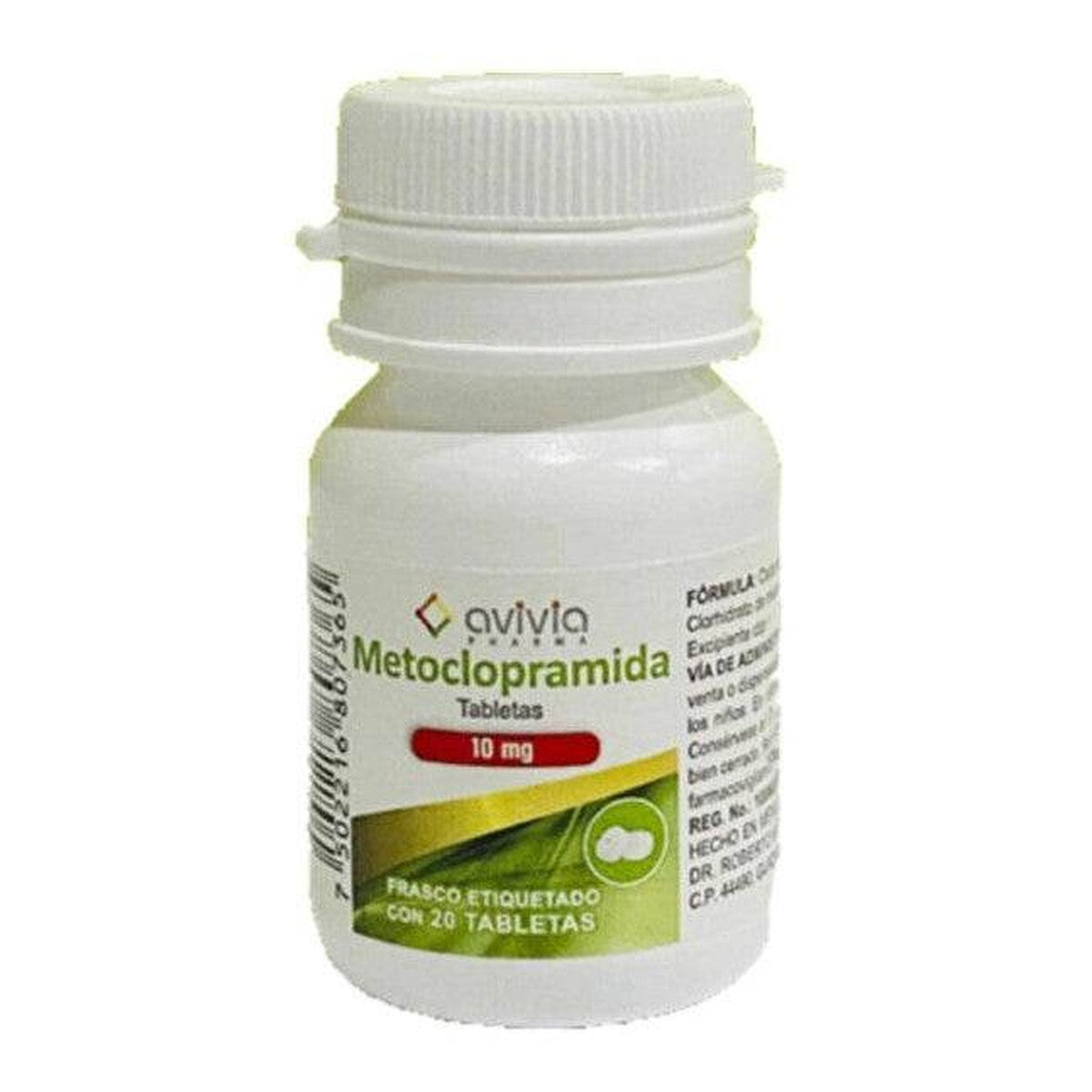 Metoclopramida 10 Mg Con 20 Tabletas Avivia, 7502216807365