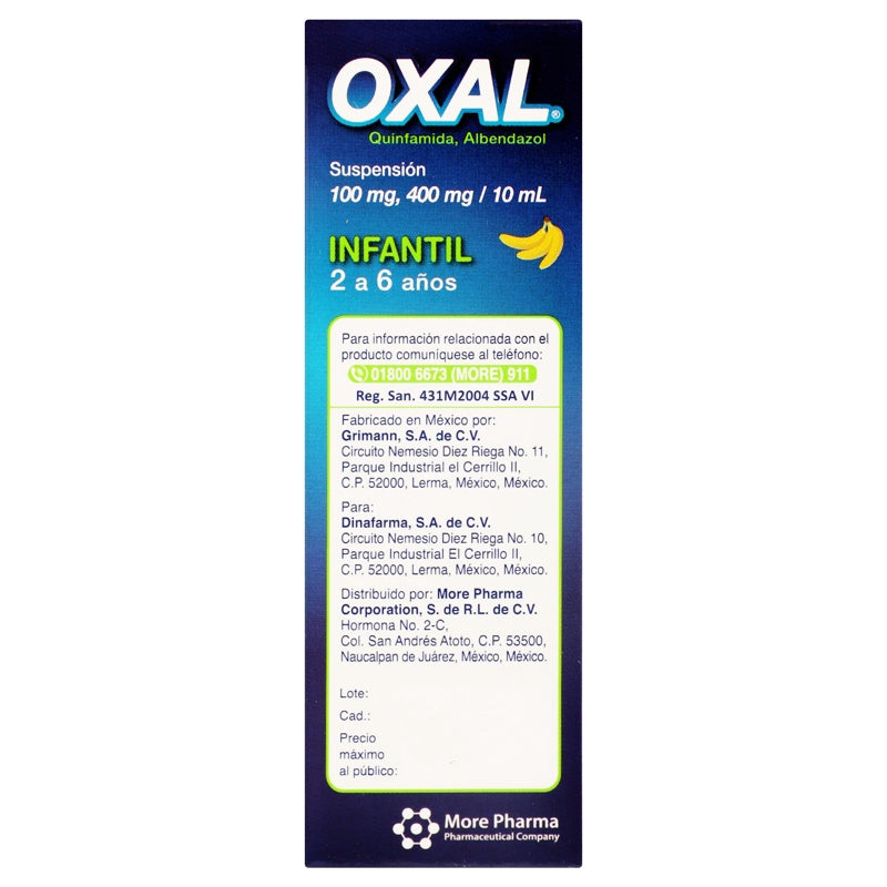 Oxal Infantil 100 / 400 Mg 10 Ml Suspensión