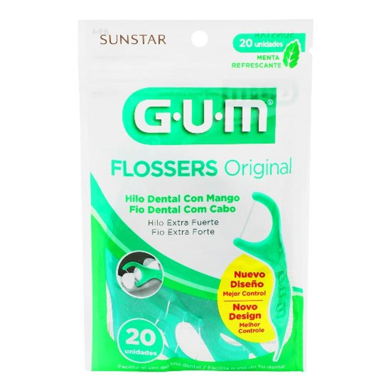 Palillos Gum Con Hilo Dental Original 20 Piezas