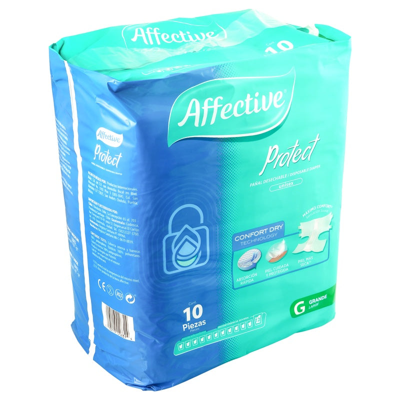 Pañal Affective Activo Grande Adulto 10 Paq 13117016314