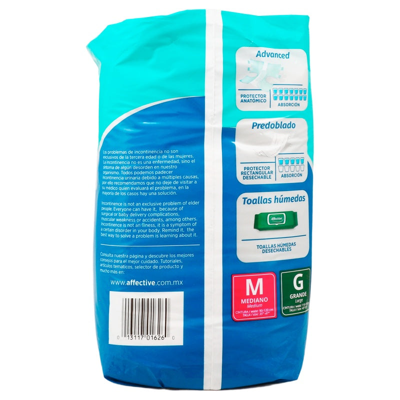 Pañal Affective Activo Mediano Adulto 10 Paq 13117016260 perfil 6