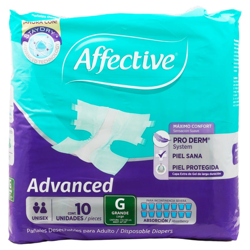 Pañal Affective Advanced Grande Adulto 10 Paq 13117016222 perfil 6