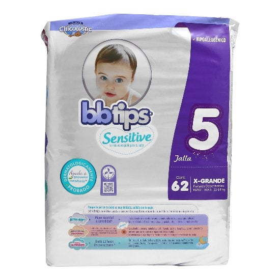 Pañal Chicolastic Bbtips Etapa 5 Con 62 Piezas 13117028744