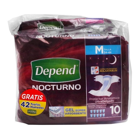Pañal Depend Nocturno Mediano 10+2 7501943453746