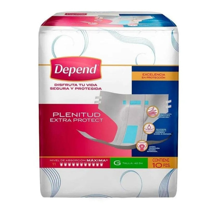 Pañal Depend Plenitud Grande Con 10