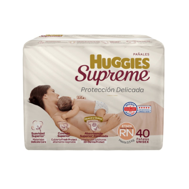 Pañal Huggies Supreme Unisex Rn Con 40