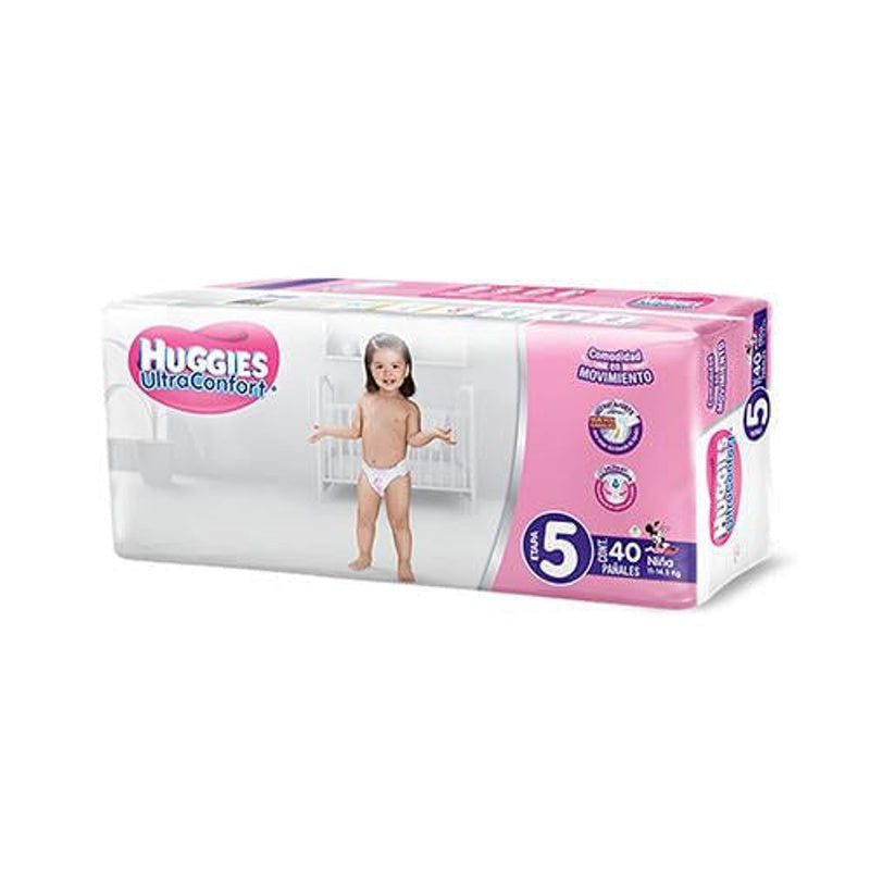Pañal Huggies Ult-Conf Niña E5 Con 40