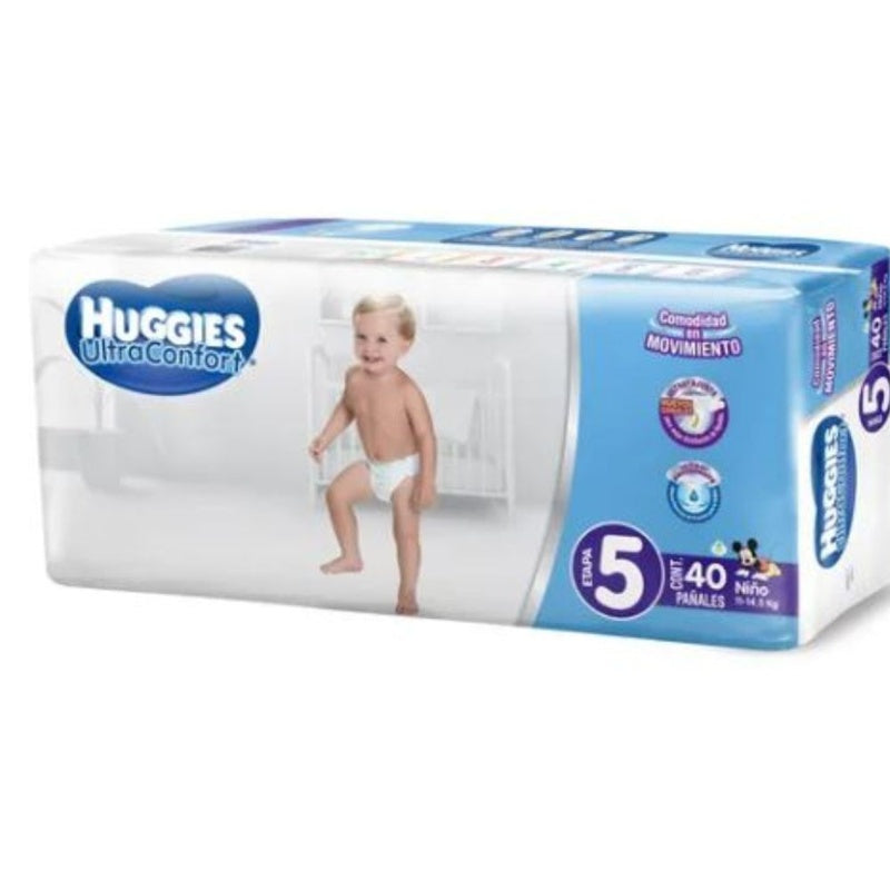 Pañal Huggies Ult-Conf Niño E5 Con 40