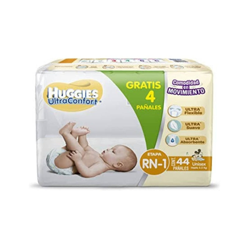 Pañal Huggies Ult-Conf Uni Rn / E1 Con 44 7506425600007