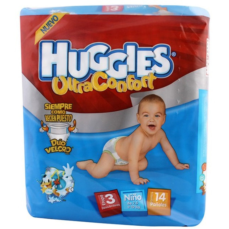 Pañal Huggies Ultra Conf Etapa 3 14 Piezas