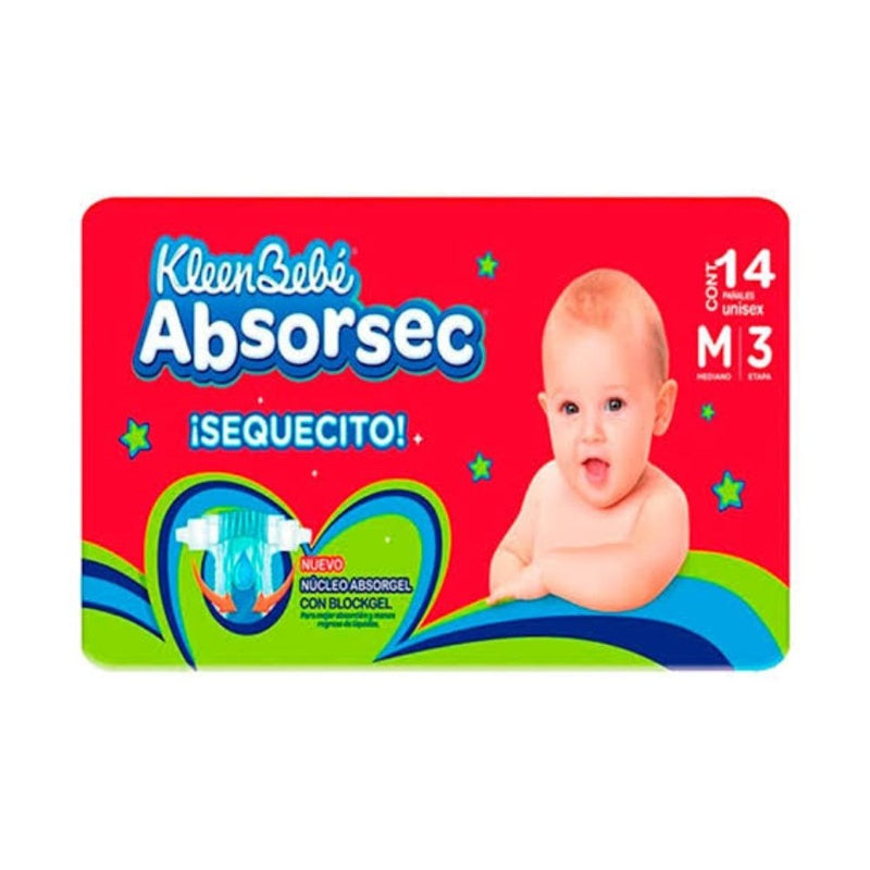 Pañal Kbb Absorsec Ultra Mediano Con 14