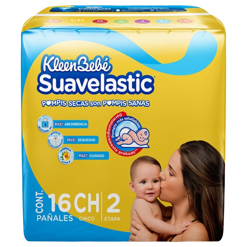 Pañal Kbb Suavelastic Chico E2 Con 16 Pzs 7506425648610