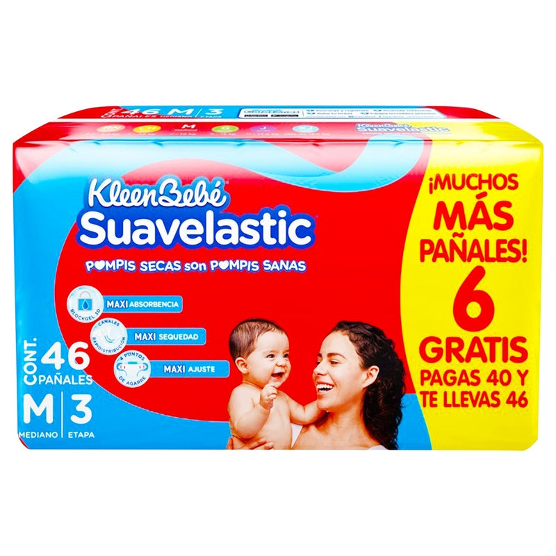 Pañal Kbb Suavelastic Mediano E3 40+6 7506425633715