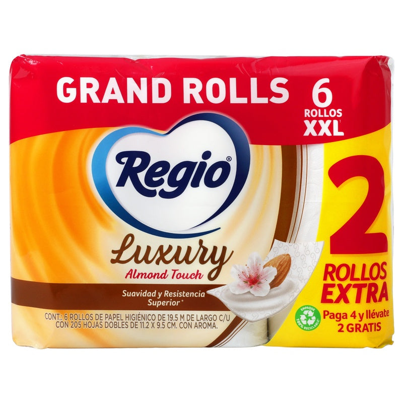 Papel Higiénico Regio Luxury Almen Con 4+2 7501036623476