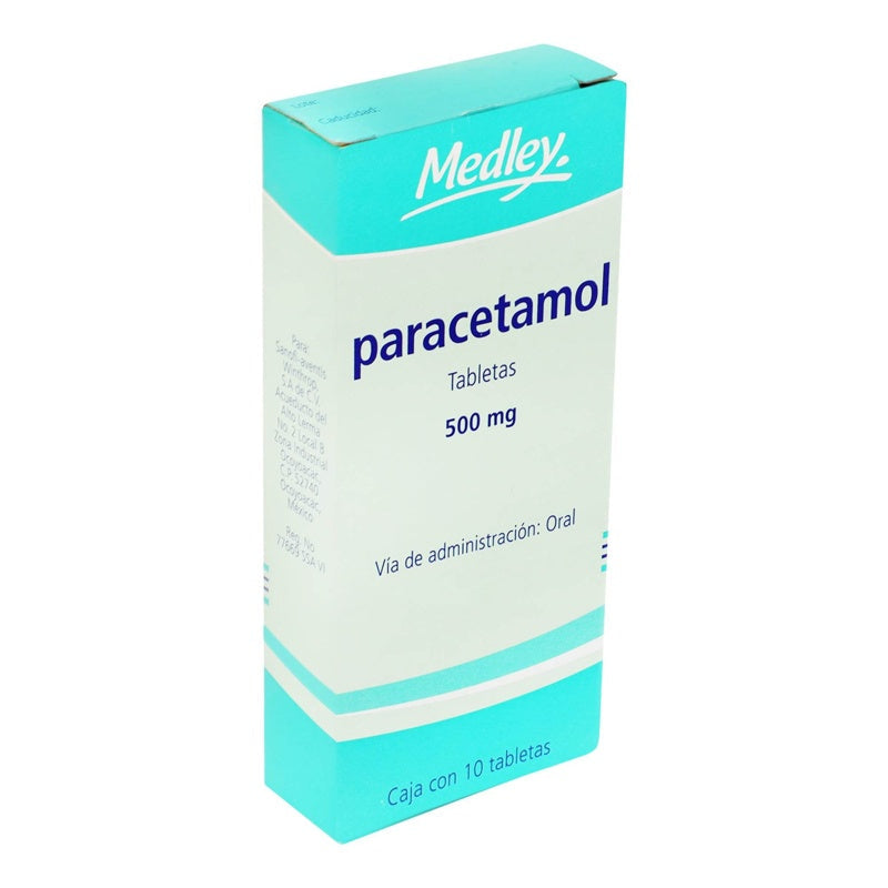 Paracetamol 500 Mg Con 10 Tabletas Medley 7501159580359 perfil 3