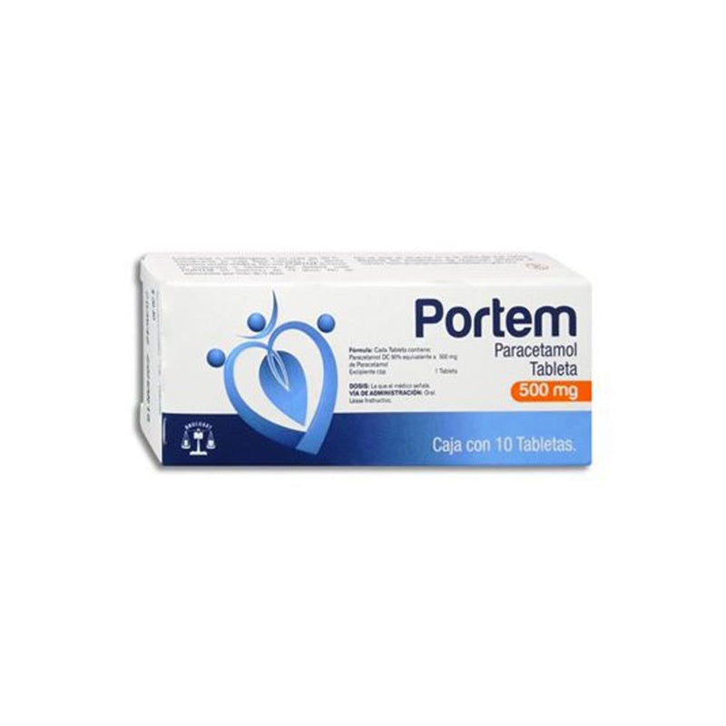 Paracetamol 500 Mg Con 10 Tabletas Portem