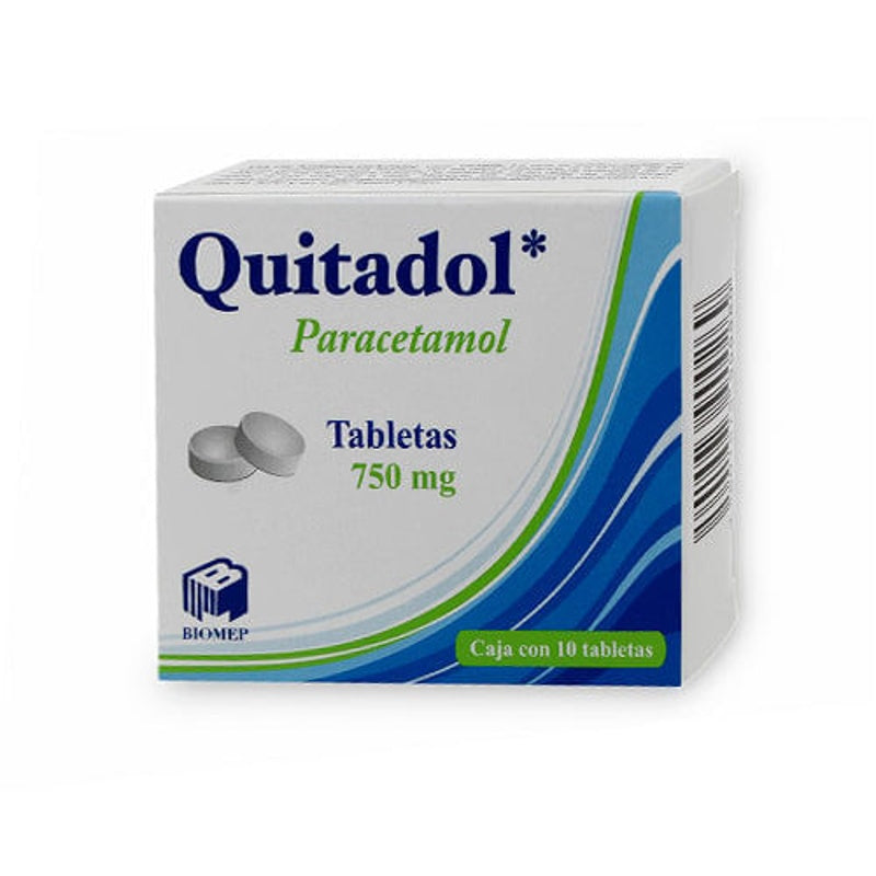Paracetamol 750 Mg Con 10 Tabletas Quitadol