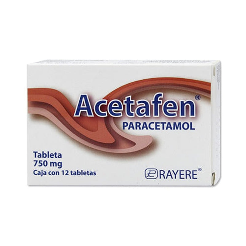 Paracetamol 750 Mg Con 12 Tabletas Acetafem