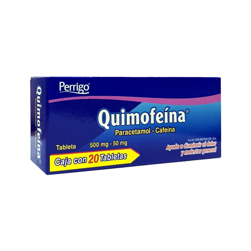 Paracetamol / Cafeina 500 / 50 Mg Con 20 Tabletas Quimofeina 7501109761388