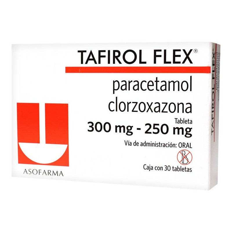 Paracetamol  Clorzoxazona 300  250 Mg Con 30 Tabletas Maver 7502009748301