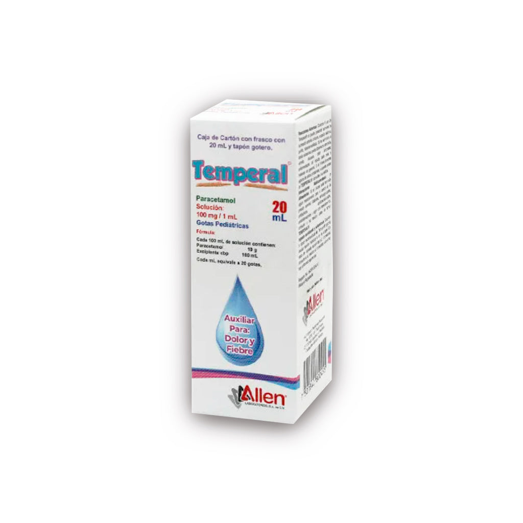 Paracetamol 100 Mg / Ml 15 Ml Gotas Temperal 7502209810273