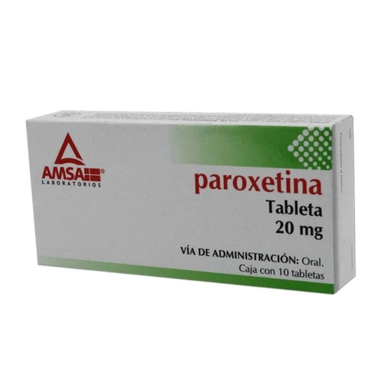 Paroxetina 20 Mg Con 10 Tabletas Amsa