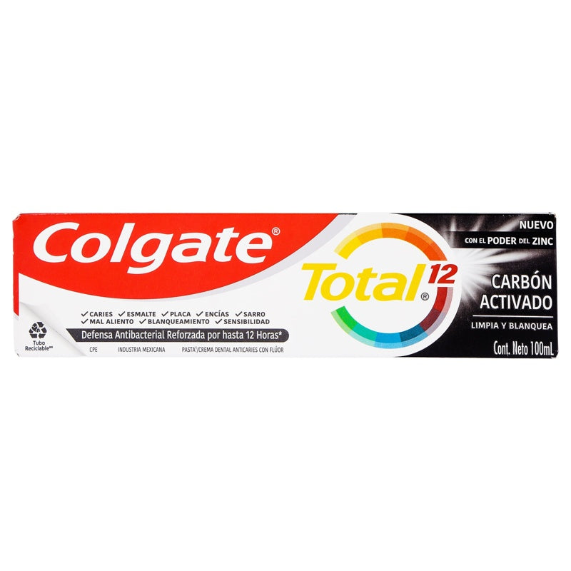 Pasta Dental Colgate Total 12 Carbon Activado 100 Ml